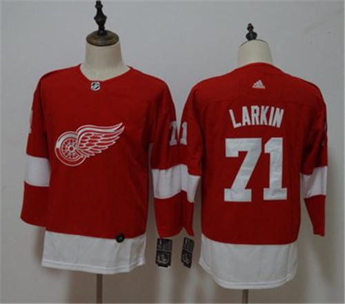 Women Red Wings 71 Dylan Larkin Red Adidas Jersey