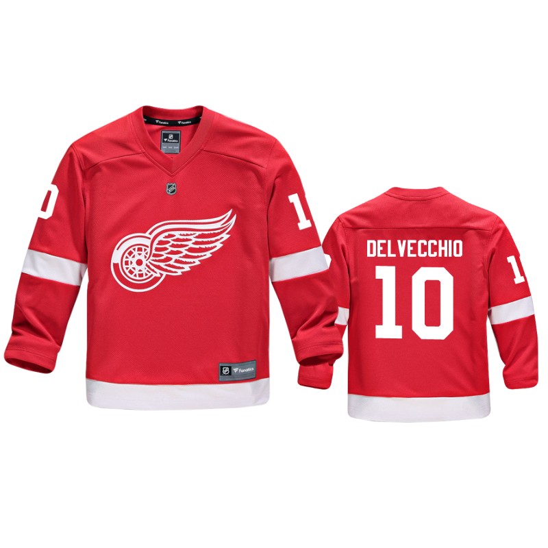 Red Wings Alex Delvecchio Red Replica Player Home Jersey