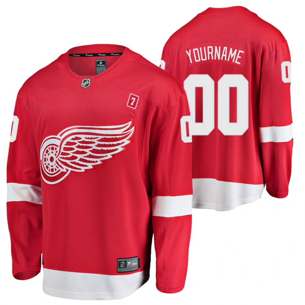Red Wings Custom Red Breakaway Player Home Jersey
