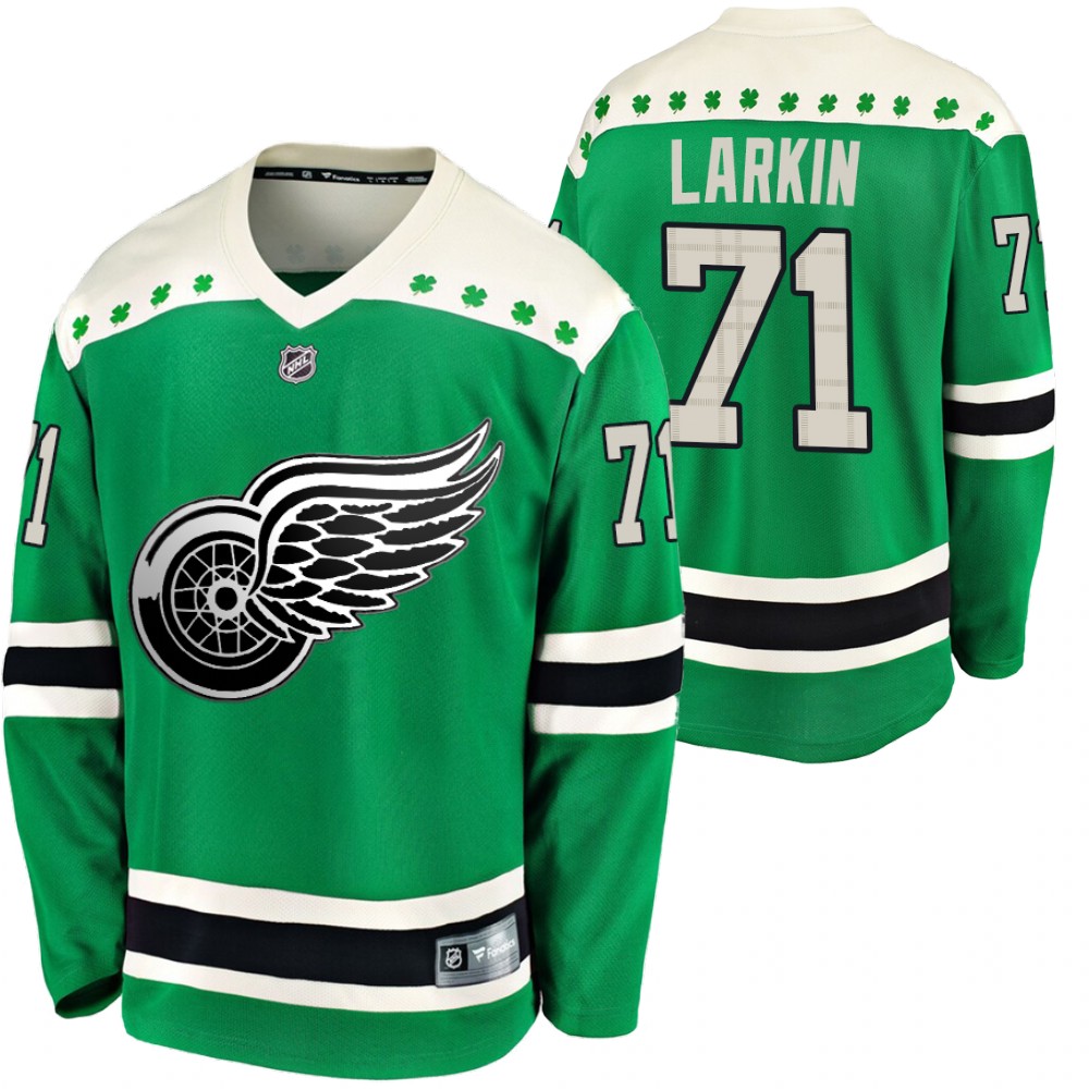 Red Wings Dylan Larkin 2020 St. Patrick's Day Green #71 Breakaway Jersey
