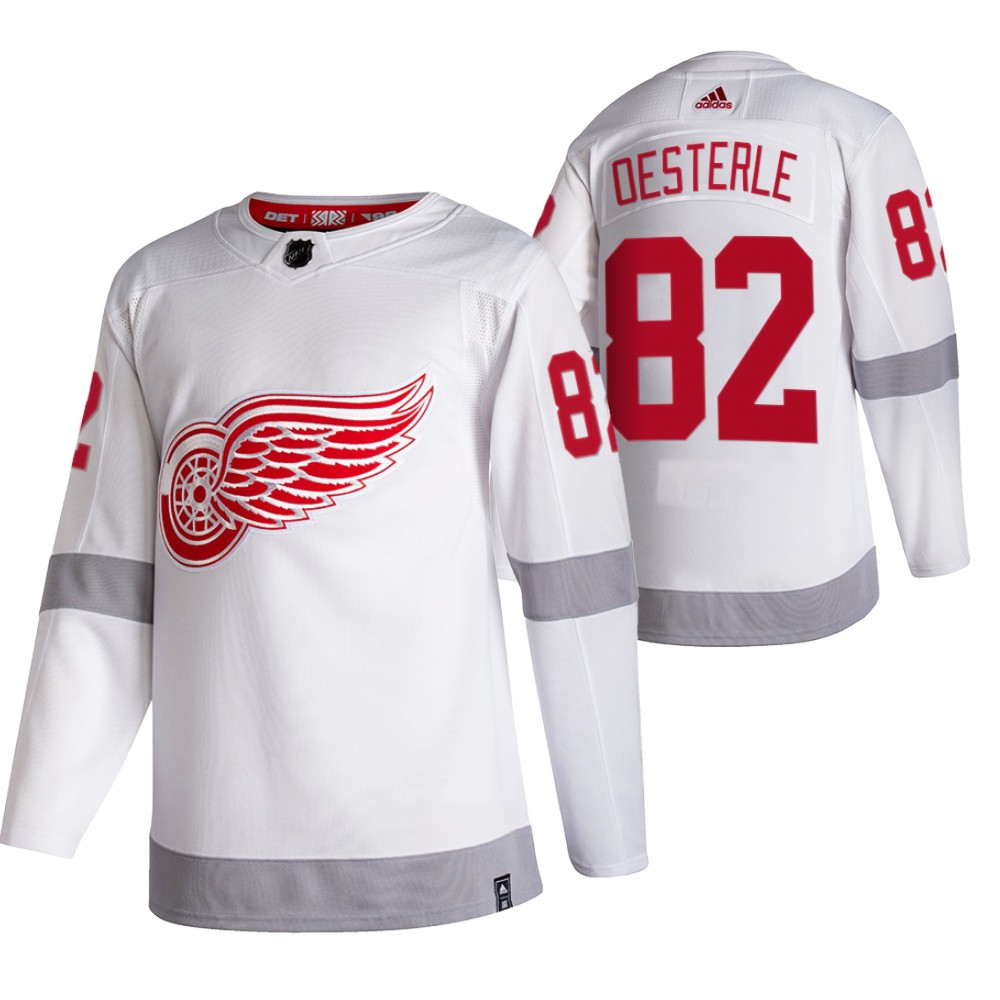Red Wings Jordan Oesterle 2021 Reverse Retro White Special Edition Jersey