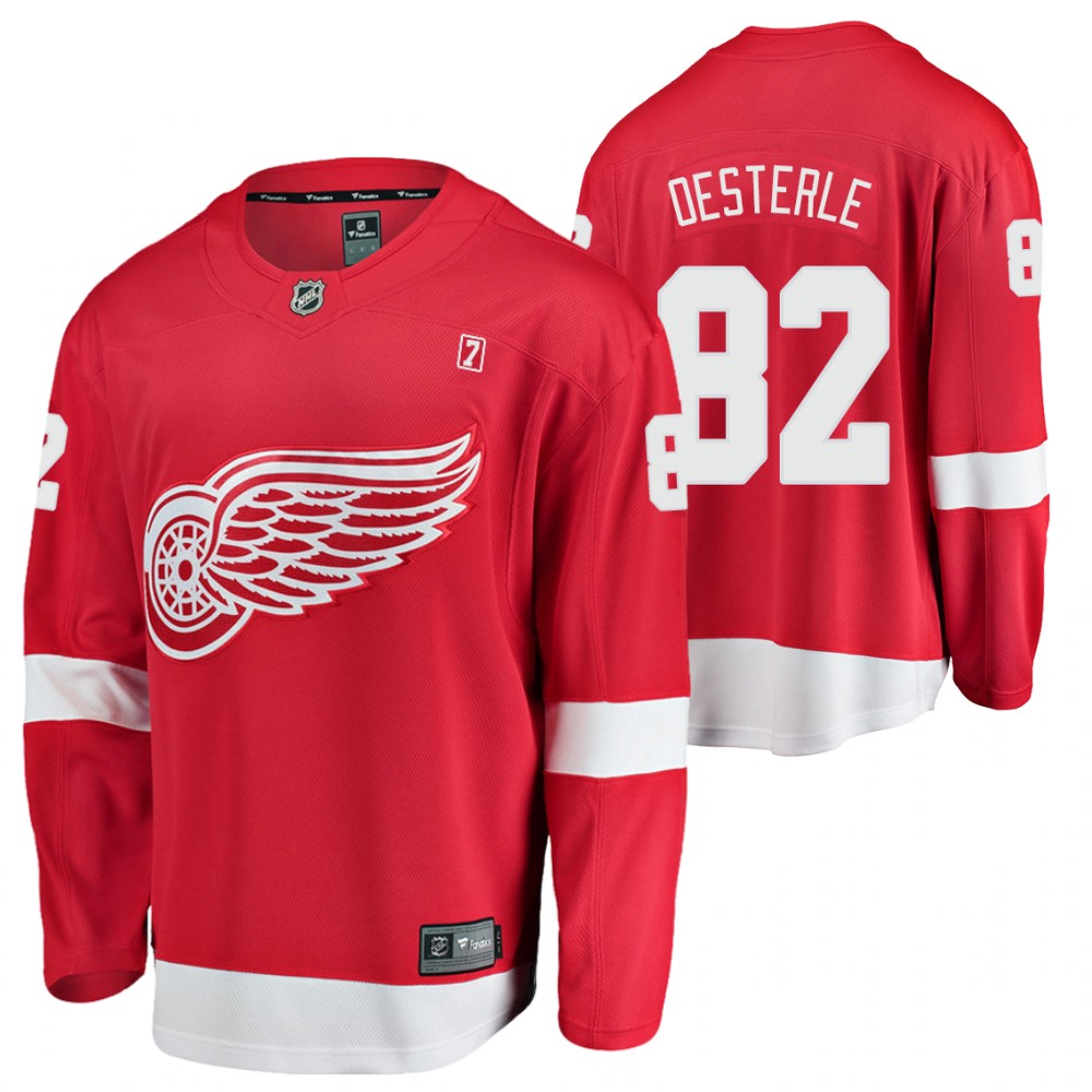 Red Wings Jordan Oesterle Jersey Home Red Player Men