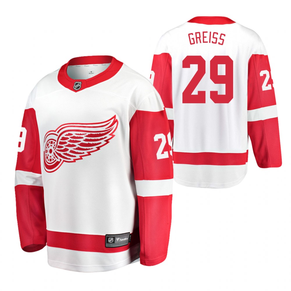 Red Wings Thomas Greiss Jersey Away White Breakaway Player Men