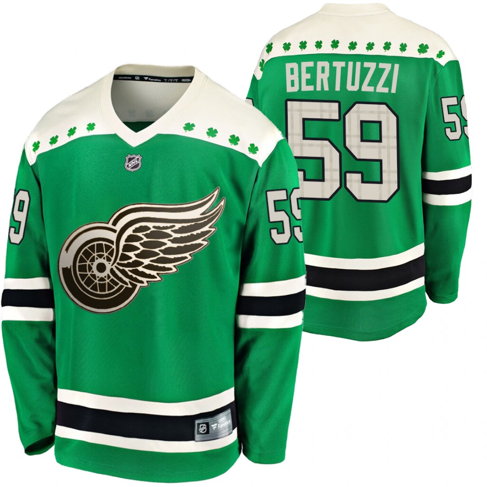 Red Wings Tyler Bertuzzi 2020 St. Patrick's Day Green #59 Jersey Replica Player