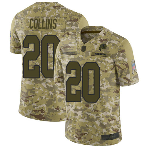 Redskins #20 Landon Collins Camo Men's Stitched Football Limited 2018 Salute To Service Jersey