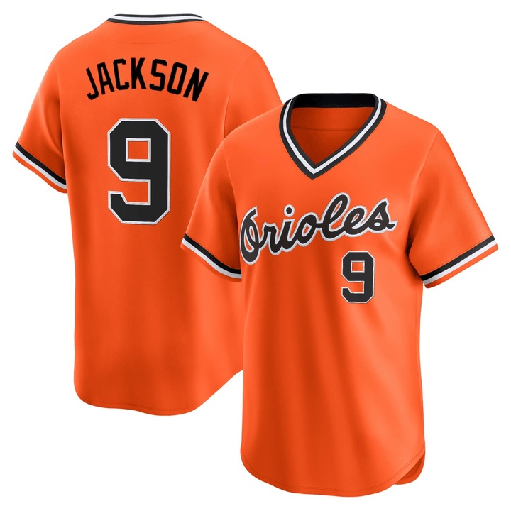 Reggie Jackson #9 Baltimore Orioles Orange Baseball Jersey