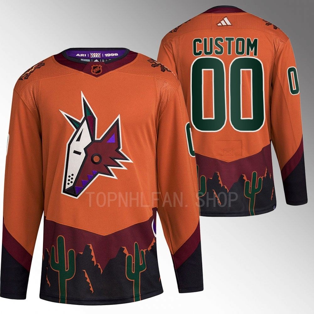 Reverse Retro 2.0 Arizona Coyotes Custom 2022 Orange Authentic Primegreen Jersey men's