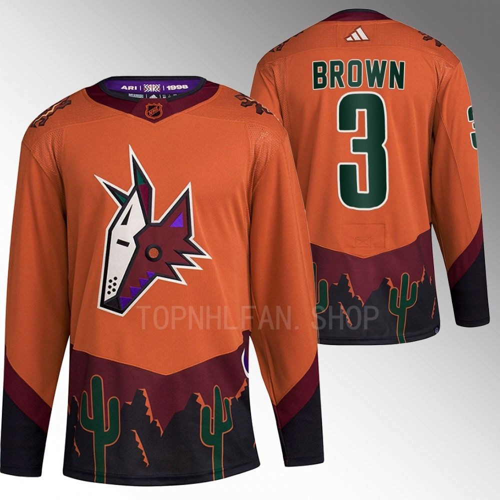 Reverse Retro 2.0 Arizona Coyotes Josh Brown 2022 Orange Authentic Primegreen Jersey men's