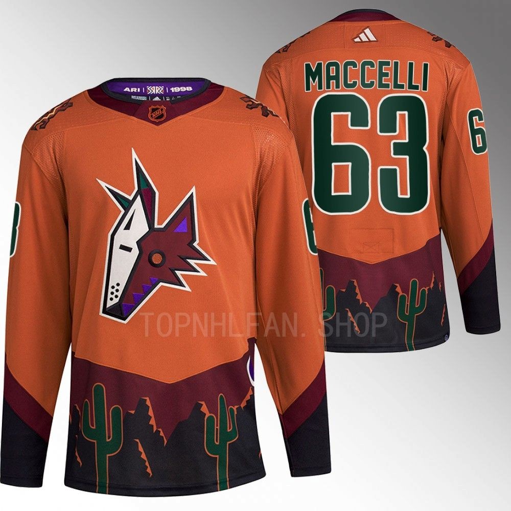 Reverse Retro 2.0 Arizona Coyotes Matias Maccelli 2022 Orange Authentic Primegreen Jersey men's