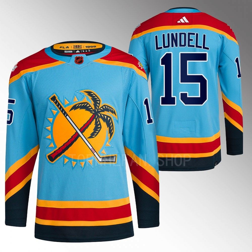 Reverse Retro 2.0 Florida Panthers Anton Lundell 2022 Blue Authentic Primegreen Jersey men's