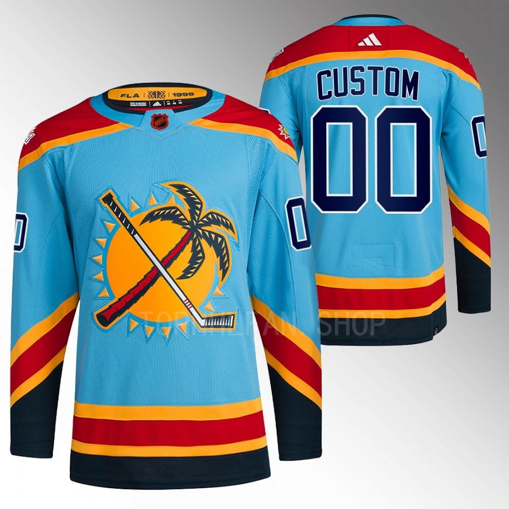 Reverse Retro 2.0 Florida Panthers Custom 2022 Blue Authentic Primegreen Jersey men's