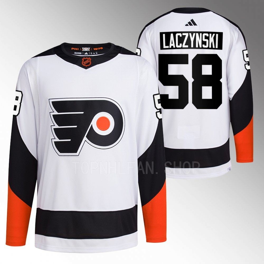 Reverse Retro 2.0 Philadelphia Flyers Tanner Laczynski 2022 White Authentic Primegreen Jersey men's