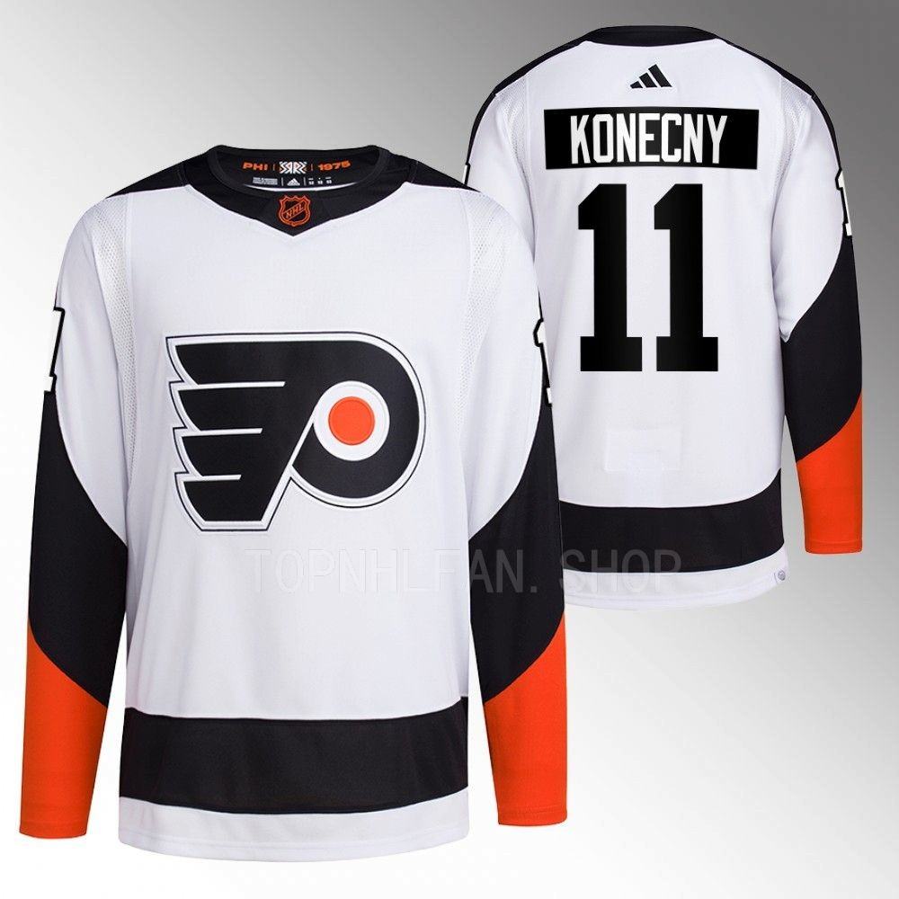 Reverse Retro 2.0 Philadelphia Flyers Travis Konecny 2022 White Authentic Primegreen Jersey men's