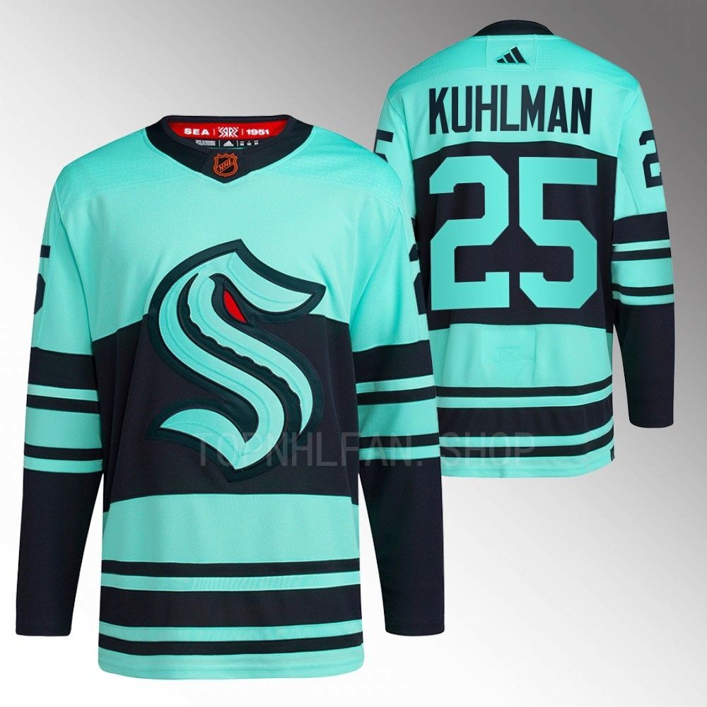 Reverse Retro 2.0 Seattle Kraken Karson Kuhlman 2022 Ice Blue Authentic Primegreen Jersey men's