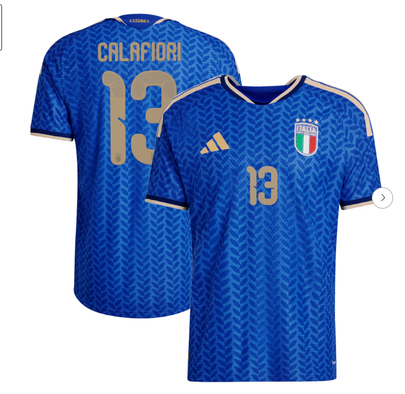 Riccardo Calafiori Italy National Team adidas 2026 Home Authentic Jersey - Blue