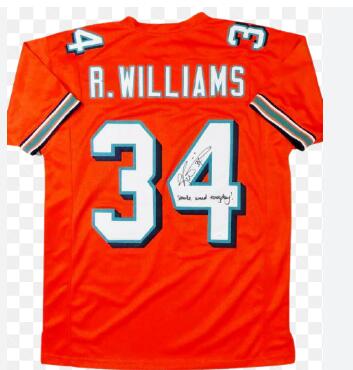 Ricky Williams Miami Dolphins Signed Orange Pro Style Jersey