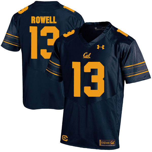 Robby Rowell California Golden Bears Men's Jersey - #13 NCAA Navy Blue Stitched Authentic