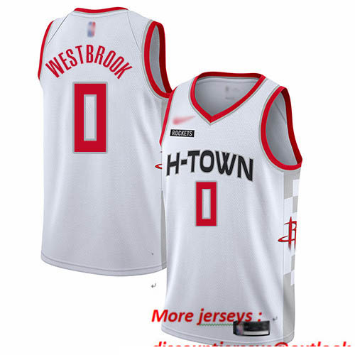 Rockets #0 Russell Westbrook White Basketball Swingman City Edition 2019 20 Jersey