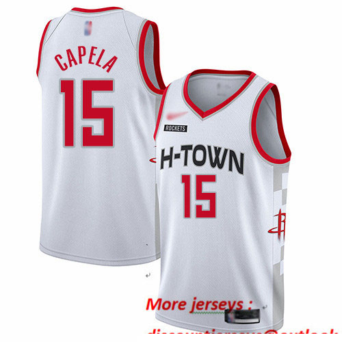 Rockets #15 Clint Capela White Basketball Swingman City Edition 2019 20 Jersey