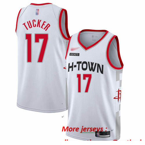 Rockets #17 PJ Tucker White Basketball Swingman City Edition 2019 20 Jersey