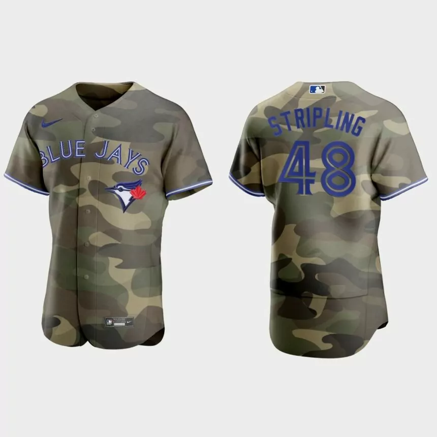 Ross Stripling Toronto Blue Jays 2021 National Armed Forces Day Authentic Jersey – Camo