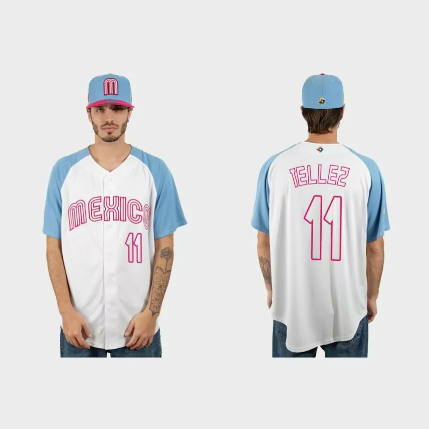 Rowdy Tellez Mexico Baseball 2023 World Baseball Classic Jersey – White Blue