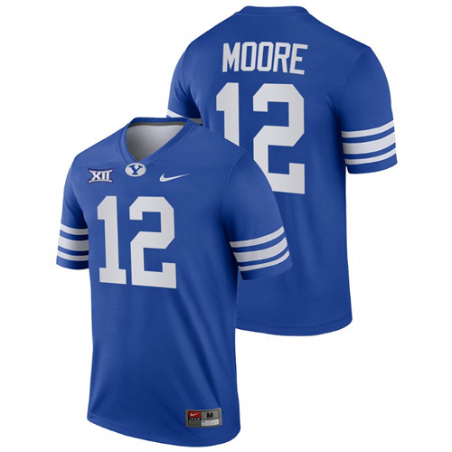 Royal Men BYU Cougars Malik Moore College Football Big 12 Jersey