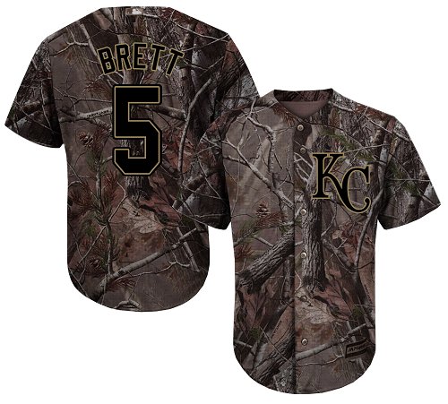Royals #5 George Brett Camo Realtree Collection Cool Base Stitched Youth Baseball Jersey