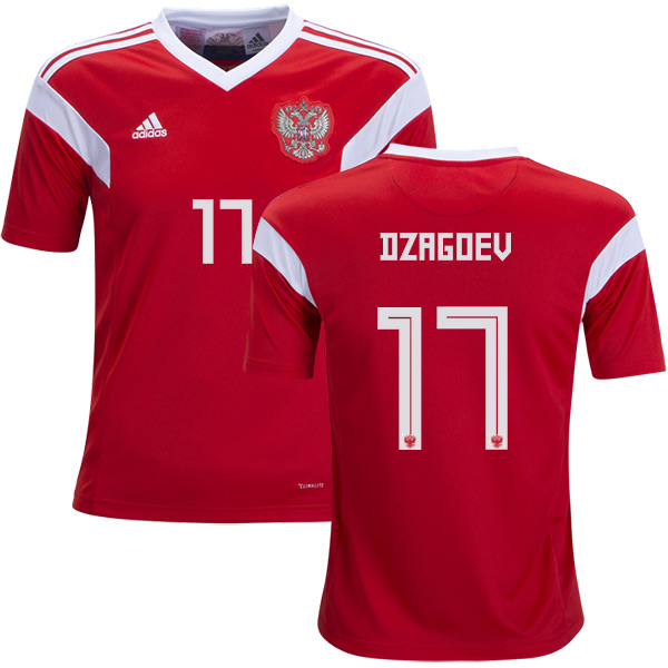 Russia #17 Dzagoev Home Kid Soccer Country Jersey