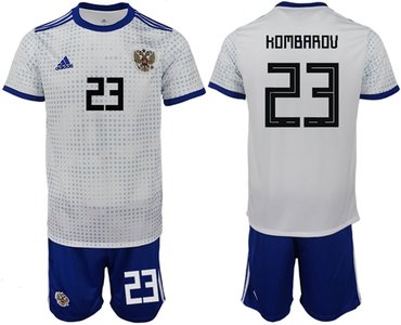 Russia #23 Kombarov Away Soccer Country Jersey