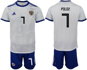 Russia #7 Poloz Away Soccer Country Jersey