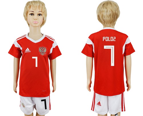 Russia #7 Poloz Home Kid Soccer Country Jersey