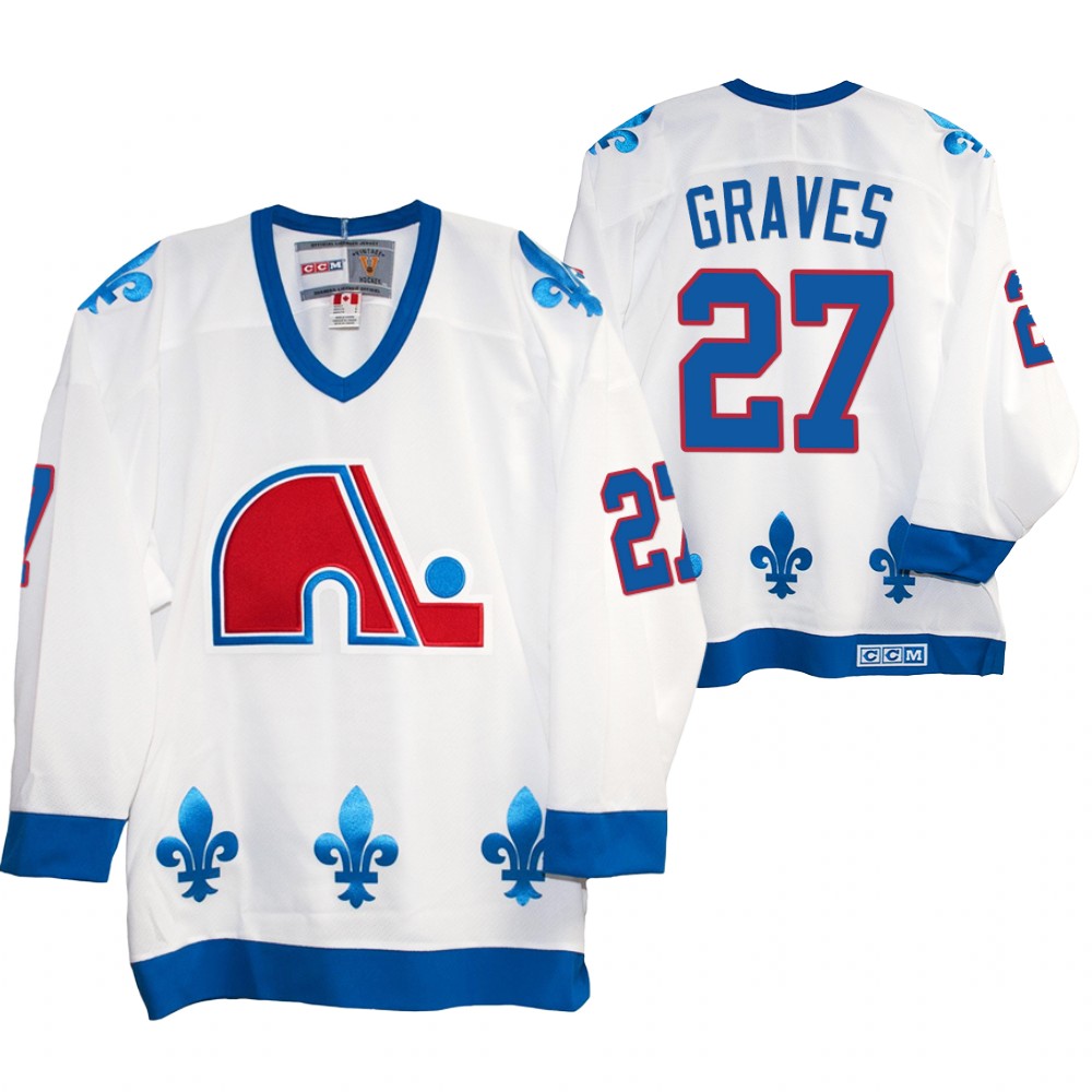 Ryan Graves Quebec Nordiques Heritage Vintage Replica Jersey White