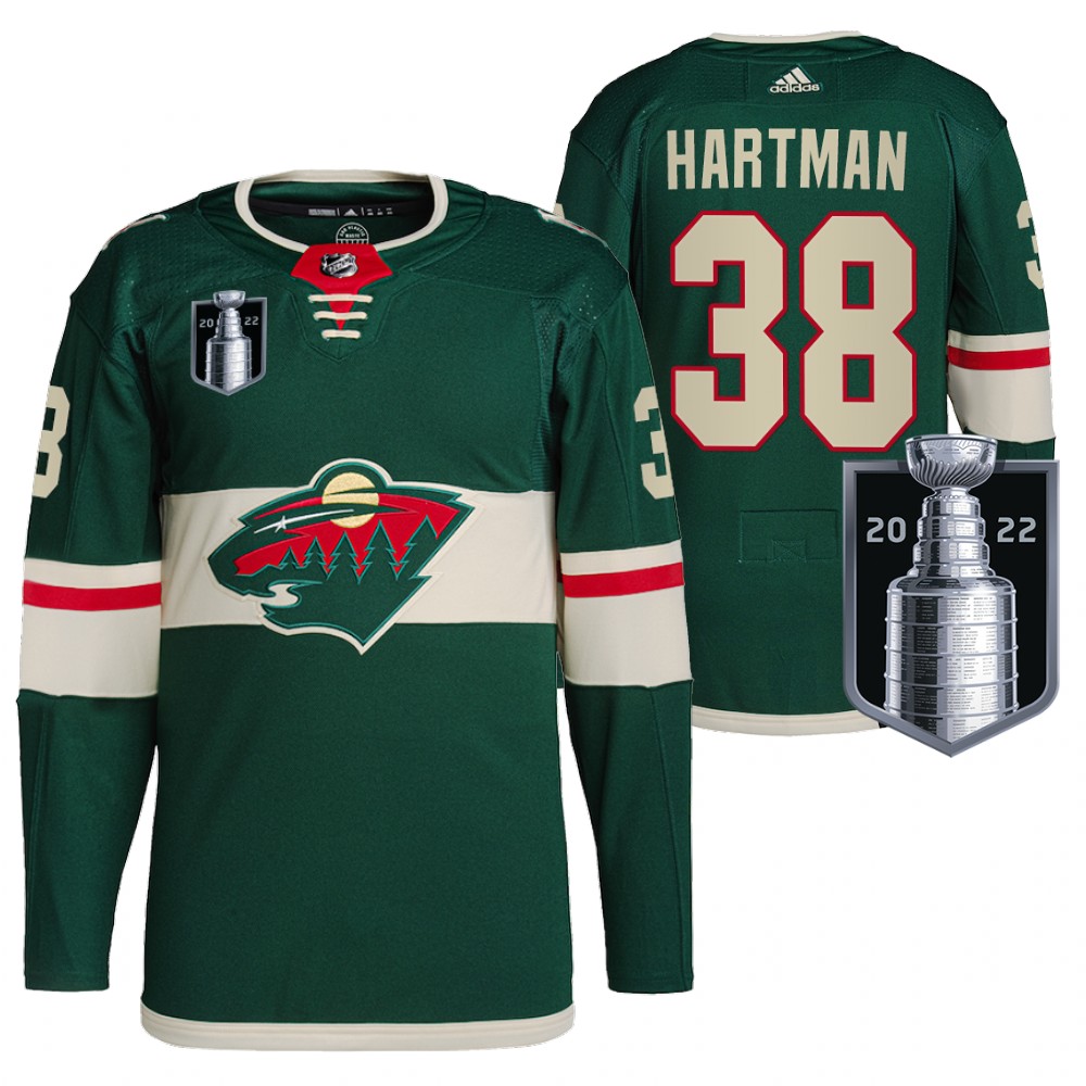 Ryan Hartman Jersey Minnesota Wild 2022 Stanley Cup Playoffs Green Authentic Pro