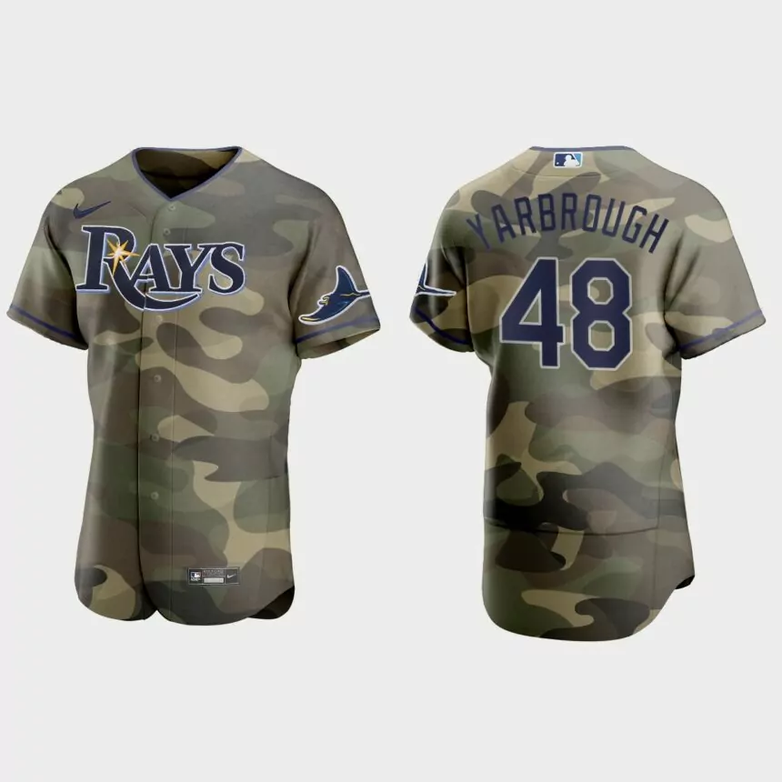 Ryan Yarbrough Tampa Bay Rays 2021 National Armed Forces Day Authentic Jersey – Camo
