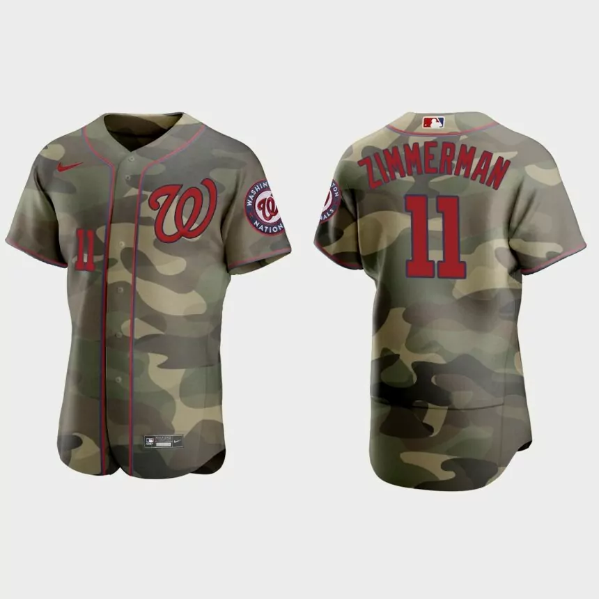 Ryan Zimmerman Washington Nationals 2021 National Armed Forces Day Authentic Jersey – Camo