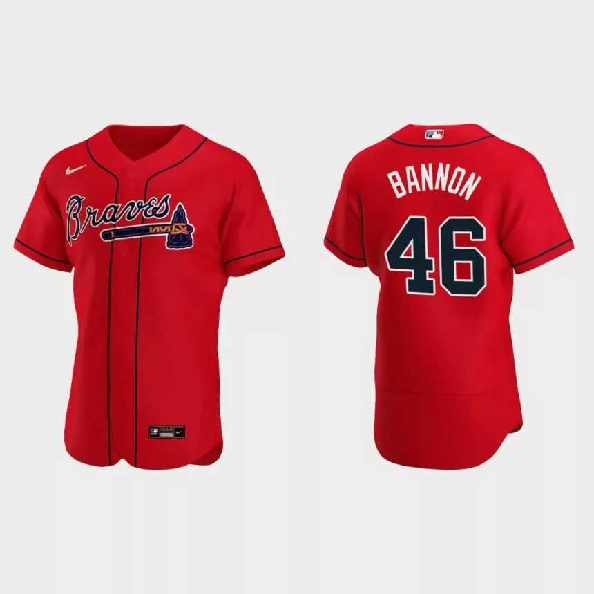 Rylan Bannon Atlanta Braves Authentic Alternate Jersey – Red