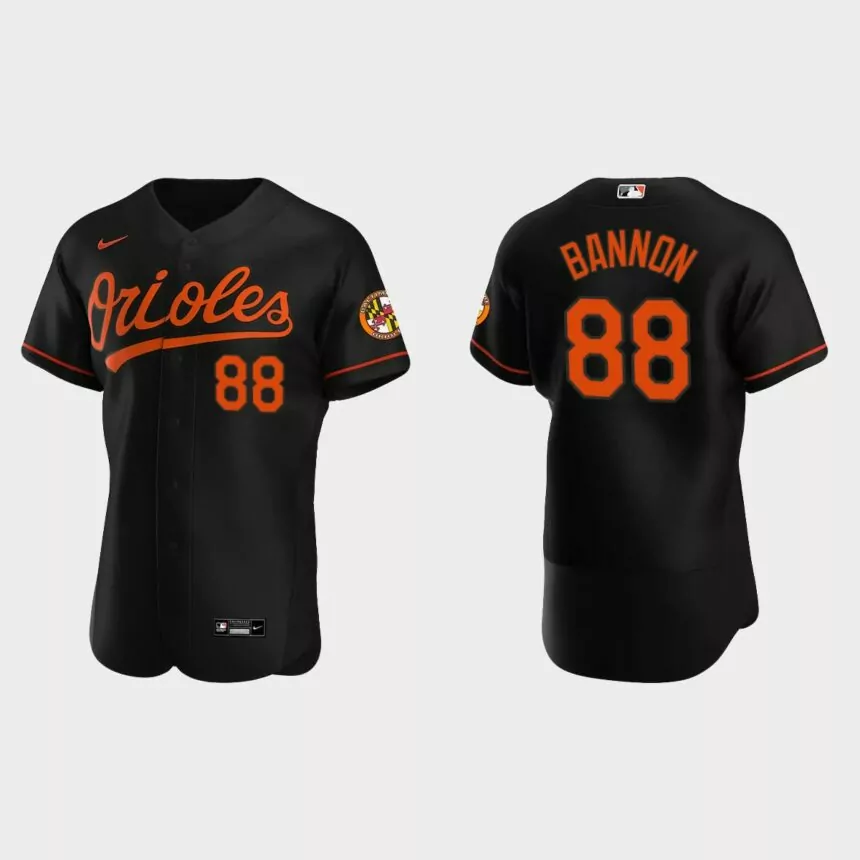 Rylan Bannon Baltimore Orioles Authentic Alternate Jersey – Black