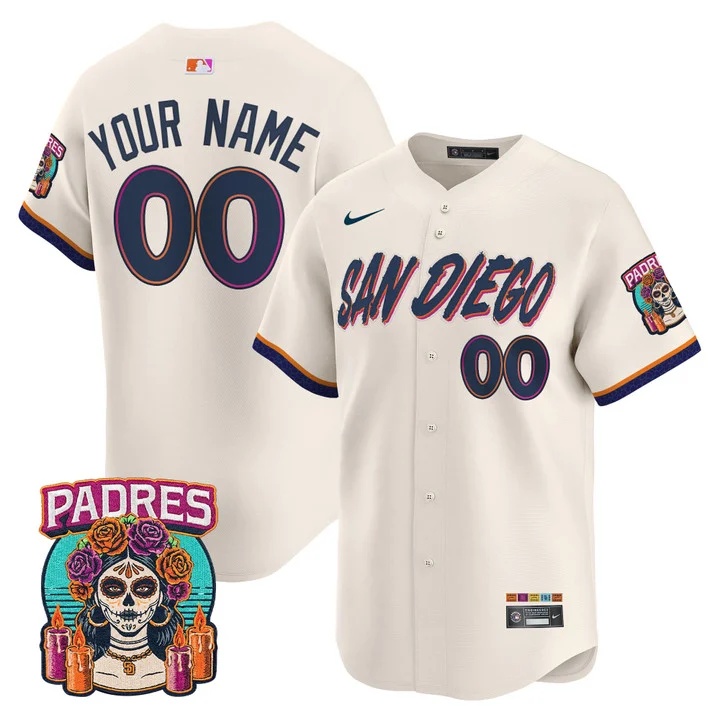 SAN DIEGO PADRES 2026 CITY CONNECT VAPOR PREMIER LIMITED CUSTOM JERSEY CREAM