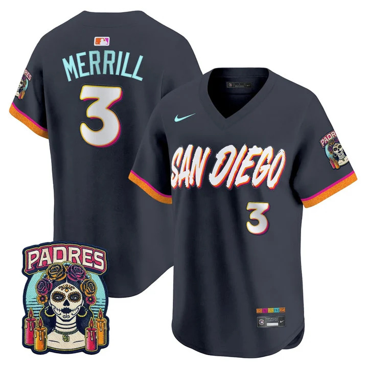 SAN DIEGO PADRES 2026 CITY CONNECT VAPOR PREMIER LIMITED JERSEY V2#3 JACKSON MERRILL