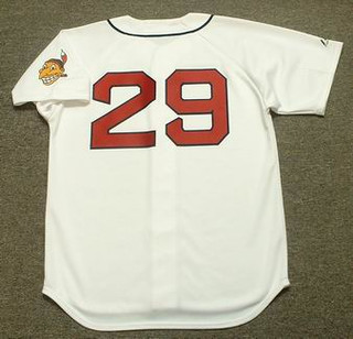 SATCHEL PAIGE Cleveland Indians 1948 Majestic Cooperstown Throwback Jersey