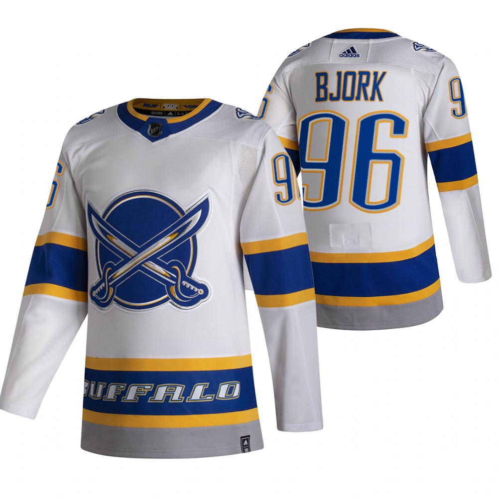 Sabres #96 Anders Bjork White 2021 Reverse Retro Jersey