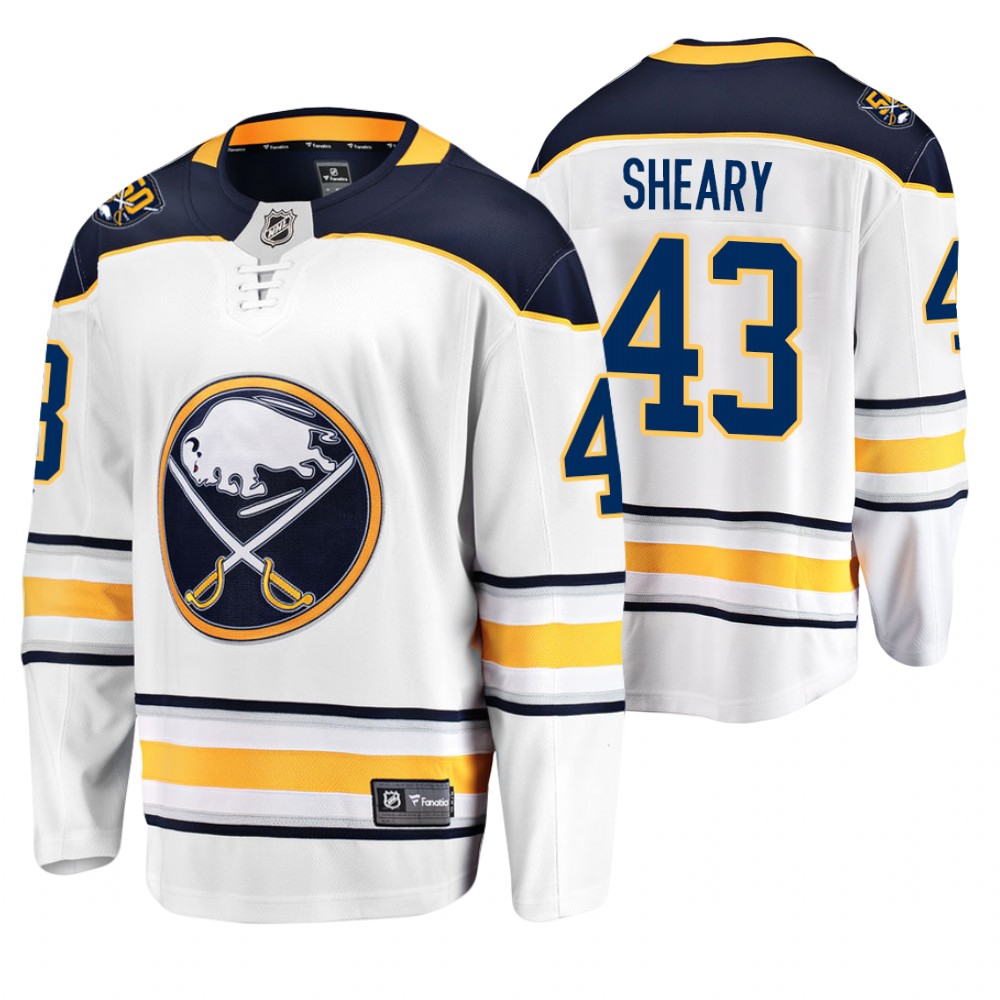 Sabres Conor Sheary White 50th Anniversary Youth Away Jersey