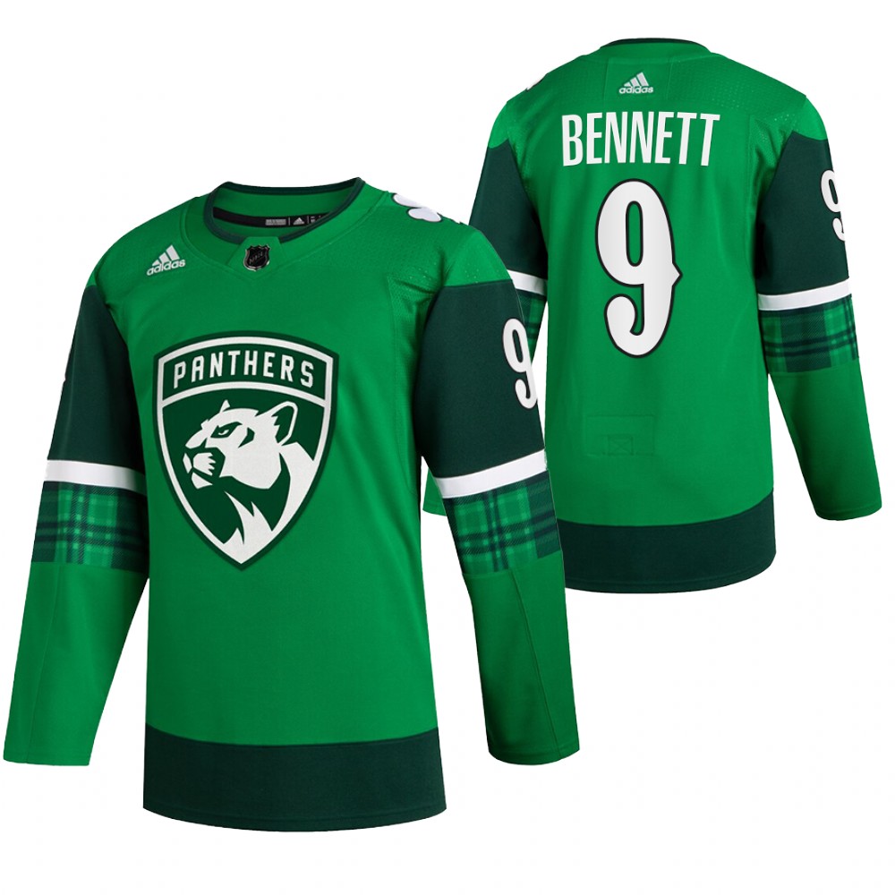 Sam Bennett St. Patricks Day Panthers Green #9 Jersey