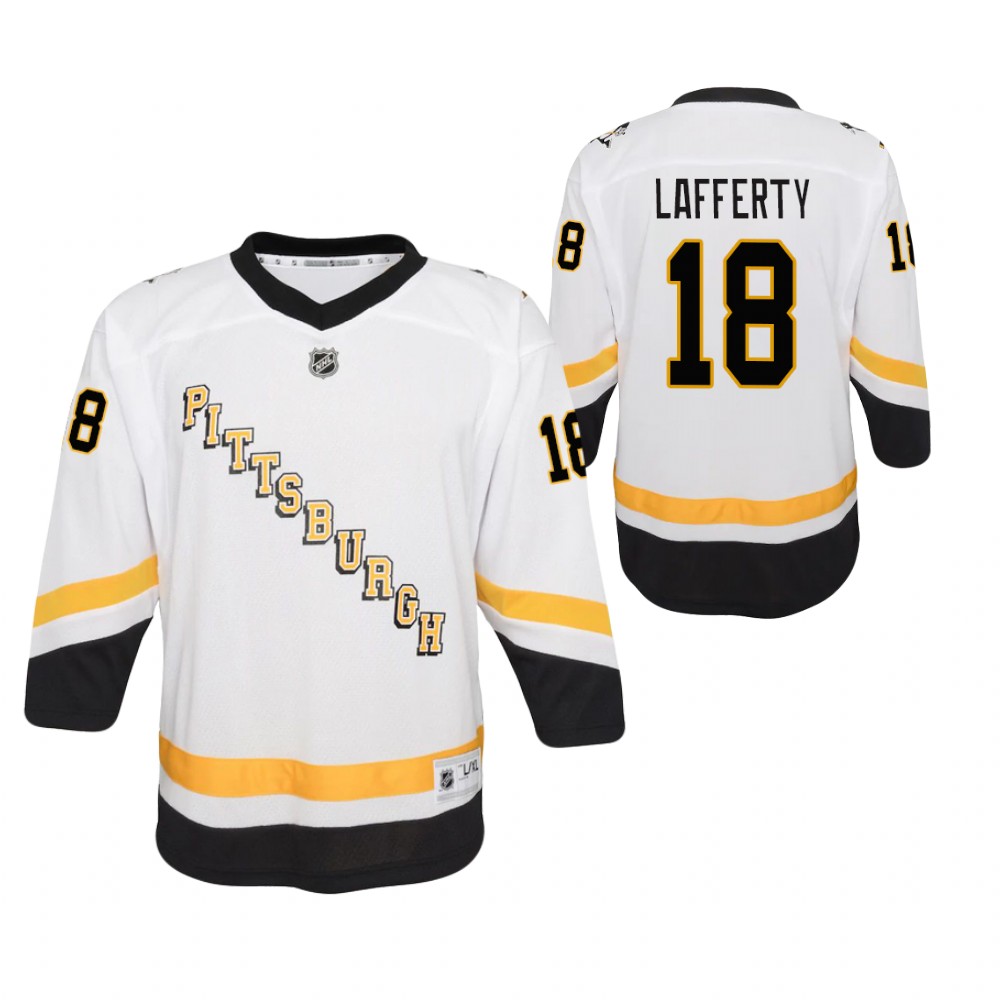 Sam Lafferty Pittsburgh Penguins 2021 Reverse Retro White Youth Jersey Replica