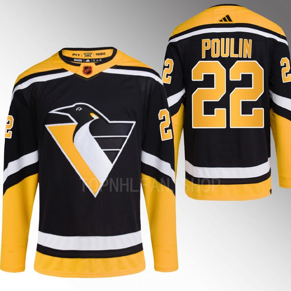 Sam Poulin 2022 Pittsburgh Penguins Black Reverse Retro 2.0 Authentic Pro Jersey