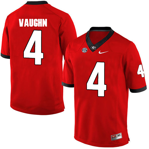 Sam Vaughn Georgia Bulldogs Men's Jersey - #4 NCAA Red Limited Home