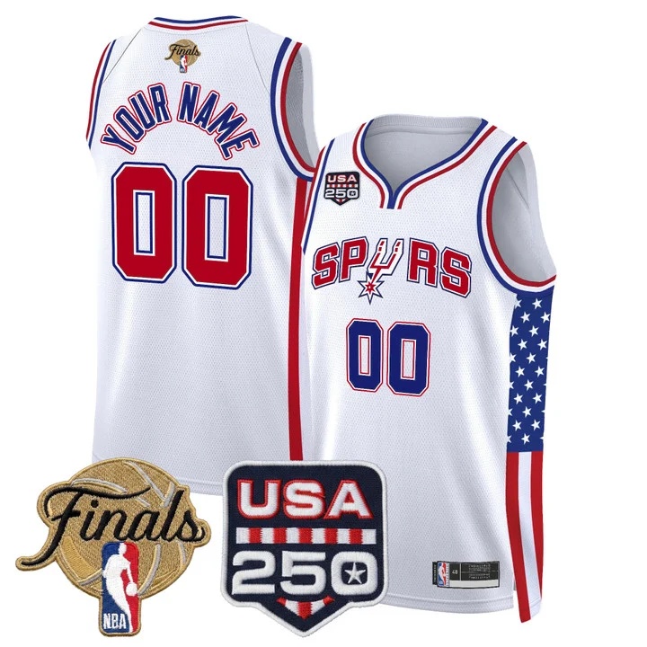 San Antonio Spurs America 250 Edition 2026 Finals patch Custom Swingman Jersey