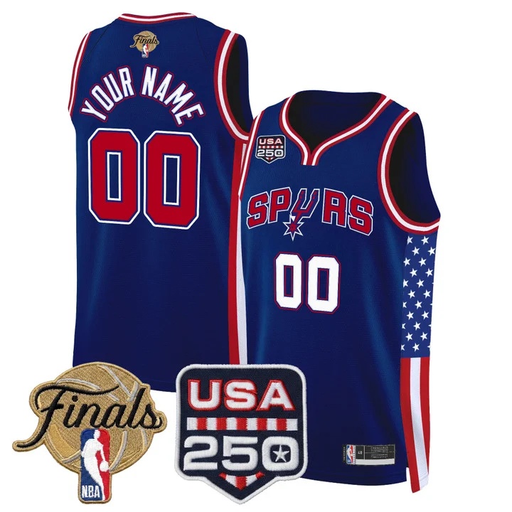 San Antonio Spurs America 250 Edition 2026 Finals patch Custom Swingman Jersey ROYAL
