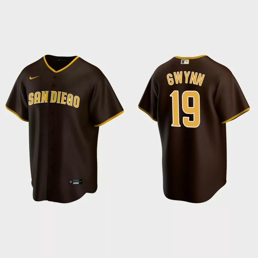 San Diego Padres #19 Tony Gwynn Brown 2020 Replica Road Jersey